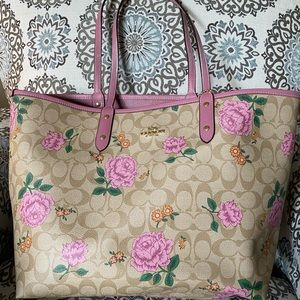 Coach floral tote